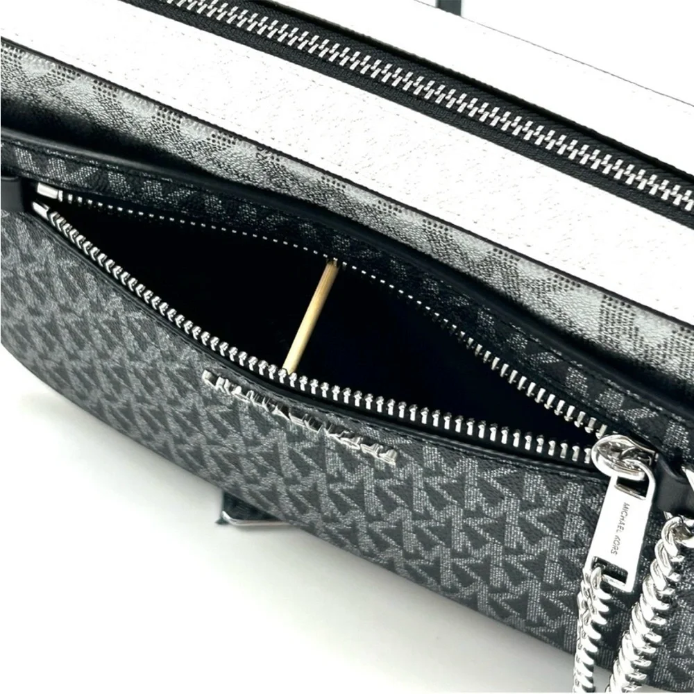 Michael Kors Jet Set Large Signature Logo Crossbody Bag Black Multi